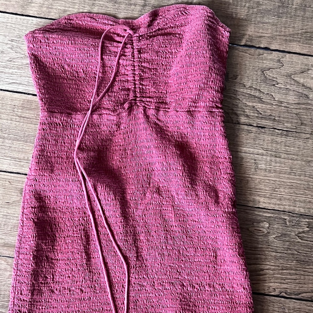 Strapless Free People coral top